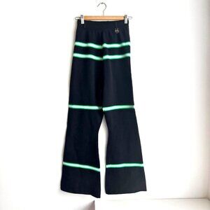 Xander Zhou Flared Knit Stripe Detail High Waist Pants 46/M